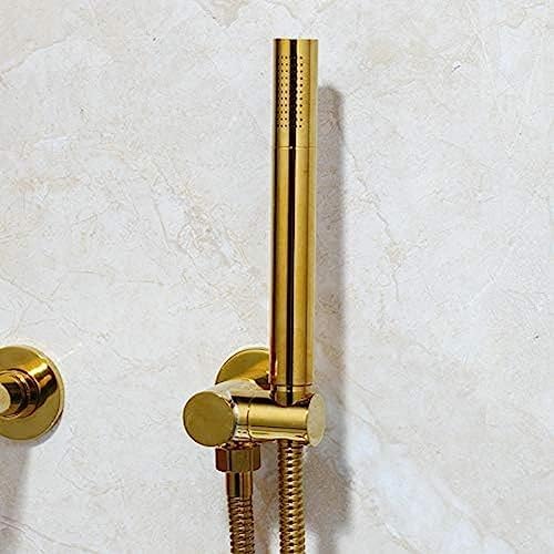 TECKI Brushed Gold Brass Bathroom Shower Set