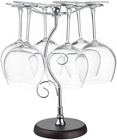 MyGift 6-Hook Countertop Wine Glass Holder