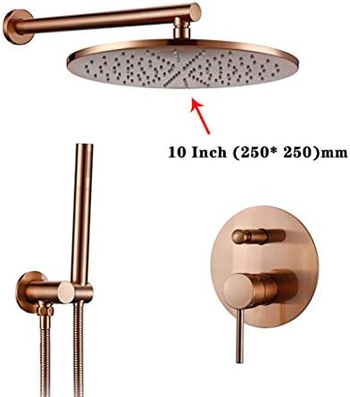 Brushed Rose Gold Brass Shower Trim System Set