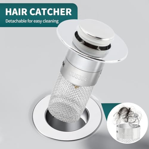 EMVANV 2pcs Sink Drain Strainer with Hair Catcher