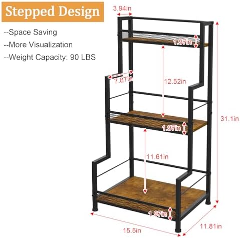 Bliesosfud 3 Tier Liquor Display Stand for Home Bar