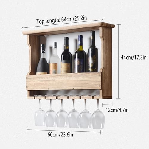 ERICAT Wall Mounted Wood Wine Rack for 6 Bottles