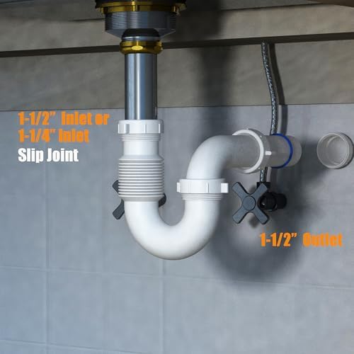 Variimage Flexible P Trap for Kitchen and Bathroom Sinks