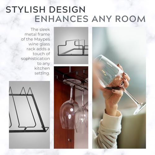 Maypes 4-Rack Wine Glass Holder Under Cabinet