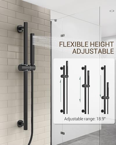 YAWWALK 2-Spray Wall Mount Dual Handheld Shower Head in Matte Black
