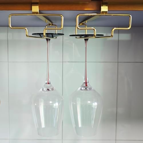 2Pcs Wine Glass Hanger - No-Drill Quick Install Home Stemware Rack