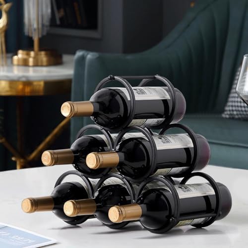 GeLive Triangle Wine Rack 6 Bottles Freestanding