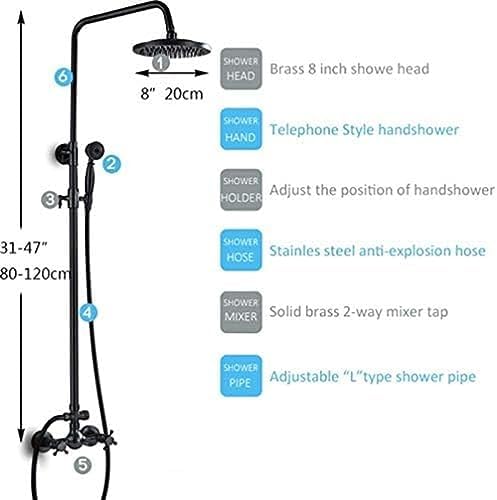 TECKI Black Oil Rubbed Bronze Shower System Set