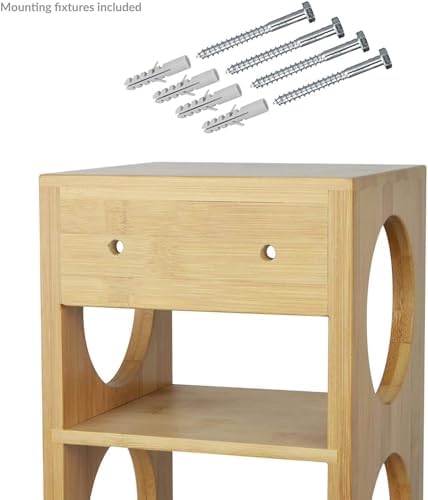 HYGRAD Bamboo Wall Mounted Wine Rack 5 Bottle