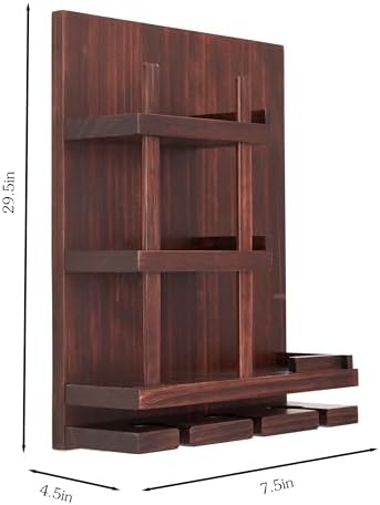 Stylish Wall-Mounted Wine Rack with 3 Cup Holders