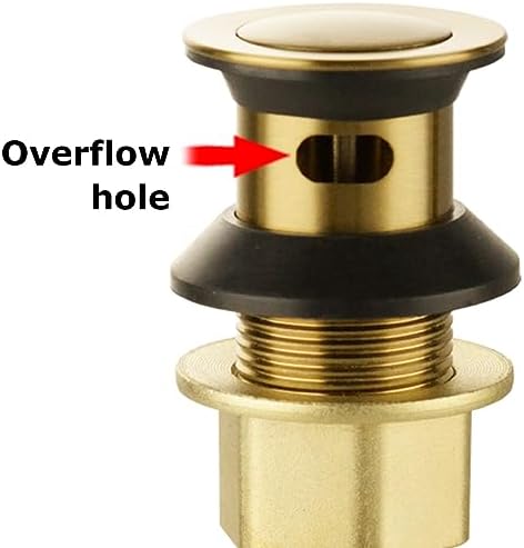 PARLOS Pop Up Sink Drain Stopper with Overflow Brushed Gold
