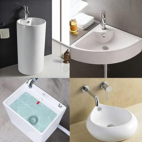 4 Pack Silver Sink Overflow Covers for Bathroom and Kitchen