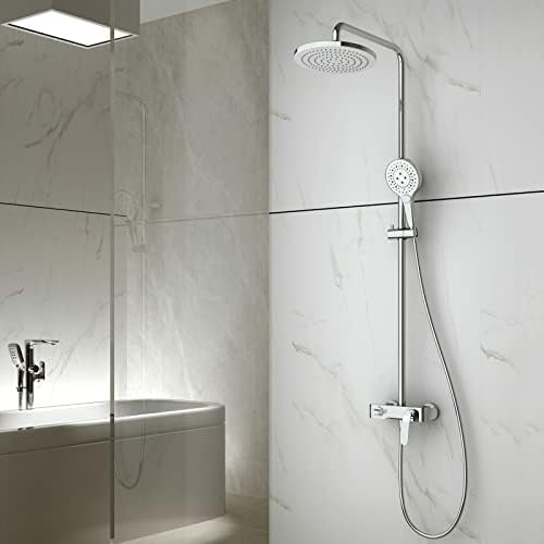 uhyOHF Round Shower Head 3-Mode Handheld System