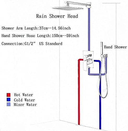 TECKI Thermostatic Shower Set with LED Rainfall and Massage