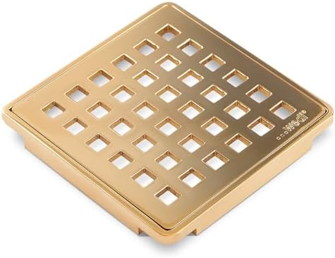 Wedi Drain Cover Square Stainless Steel with Gold Finish 3-34x3-34x14 1