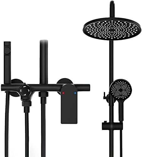 Rainfall Shower System with Adjustable Tub Spout and Handheld