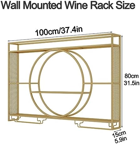 XONJEMU Wall-Mounted Wine Rack with Stemware Hanger