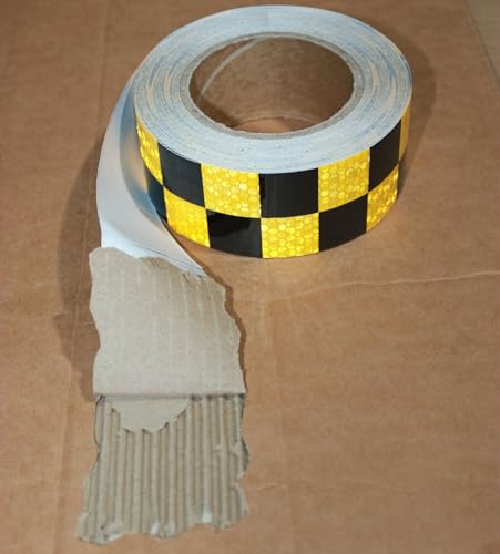 Yellow Black Reflective Tape 2x66ft for Safety and Decoration