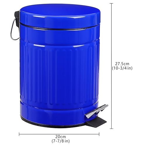 5L Round Step Pet Trash with Lid Mini Metal Pedal Bin