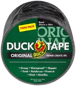 Duck Original Black Duct Tape Twin Pack 50mm x 50m 1