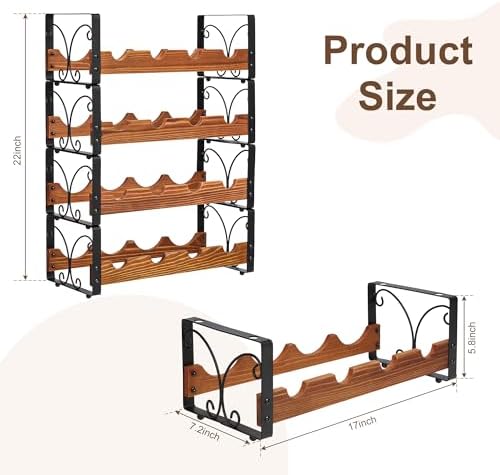 X-cosrack 4 Tier Stackable Wine Rack with Patent Design
