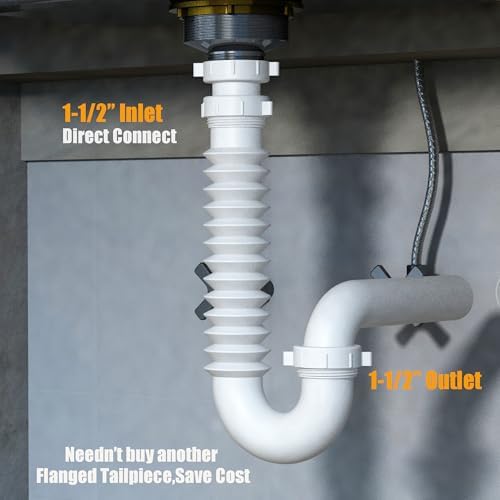 Variimage Flexible P Trap for Kitchen and Bathroom Sinks