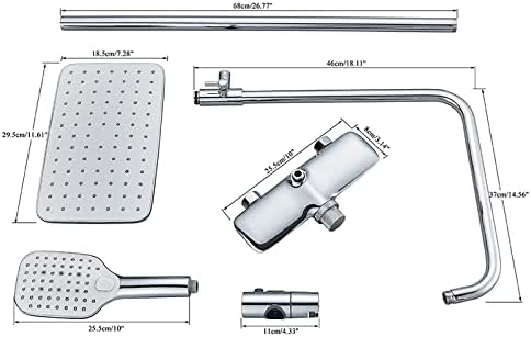 Shower System with 3 Modes and Large Rain Head