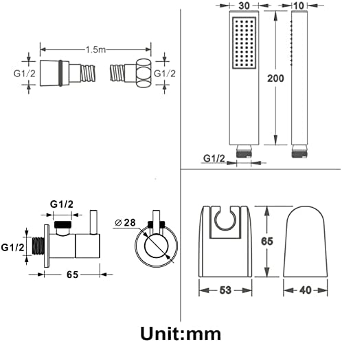 uhyOHF 10-Inch Rain Shower System with Handheld and Bubble Oxygen Modes