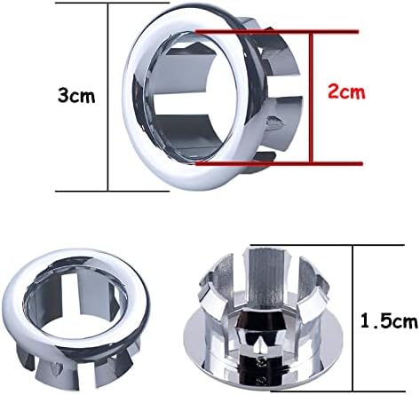 4 Pack Chrome Overflow Drain Cover for Sink and Basin