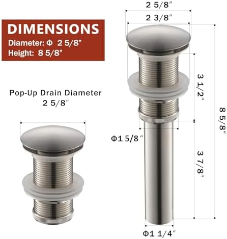 Yodel Vessel Sink Drain Without Overflow - Brushed Nickel