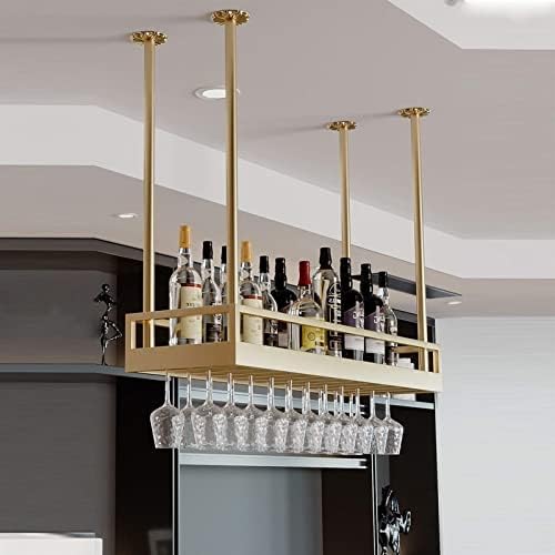 ZJDYDY Ceiling Wine Rack - Durable Metal Wall-Mounted Holder