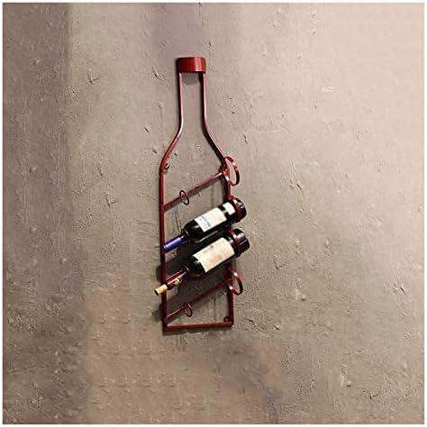 ALDEPO Wall-Mounted Wine Rack Retro Industrial Style Red