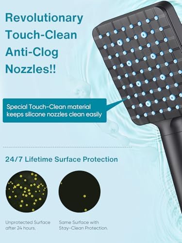 Cobbe Matte Black Handheld Shower Head with 6 Spray Modes