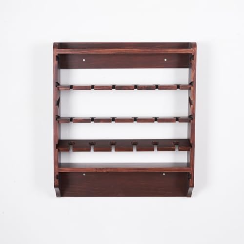18 Bottle Wall Wine Rack with 12 Glass Holder