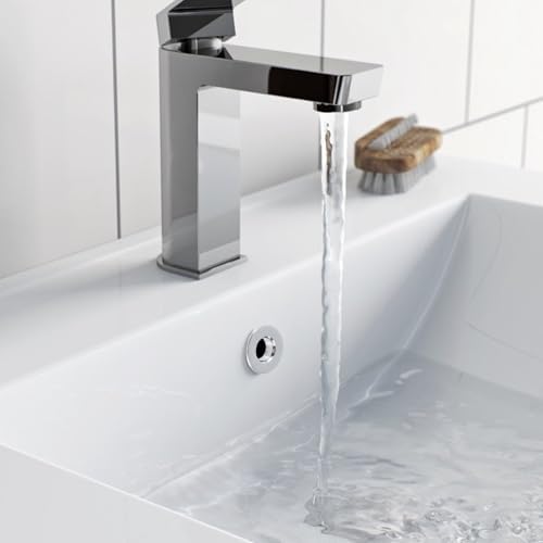 Wealrit 6 Pcs Chrome Sink Overflow Covers with Brass Inserts