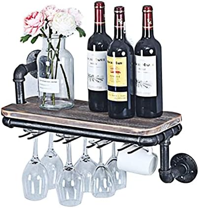 CGF- Wall-Mounted Wine Rack with 4 Glass Holders