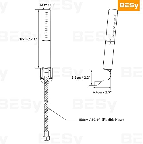 BESy Black Brass 2 In 1 Handheld Shower Head Set