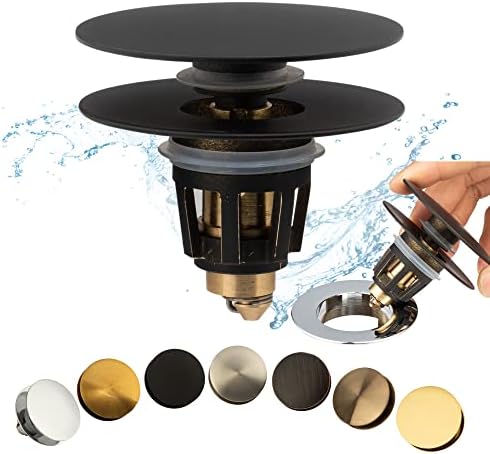 Artiwell Universal Bathroom Sink Drain Stopper Matt Black 1