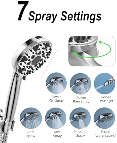 Diiwet Handheld Showerhead 7 Settings High Pressure