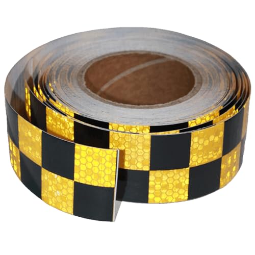 Yellow Black Reflective Tape 2x66ft for Safety and Decoration