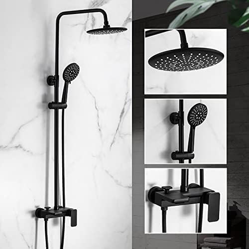 Adjustable Rainfall Shower System Set with Handheld and Tub Spout