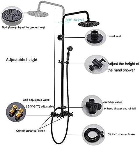 TECKI Black Oil Rubbed Bronze Shower System Set