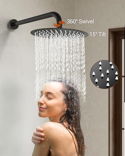 YAWWALK 2-Spray Wall Mount Dual Handheld Shower Head in Matte Black