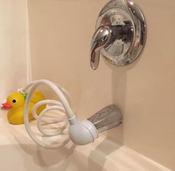 RMG Portable Handheld Shower Sprayer for Round Tub Spouts