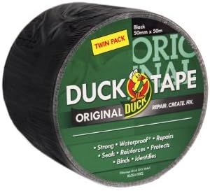 Duck Original Black Duct Tape Twin Pack 50mm x 50m 1