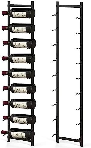GOFLAME Wall-Mounted Wine Rack for 9 Bottles