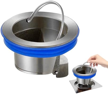 Lupdato Shower Floor Drain Backflow Preventer with Odor Control - Silver