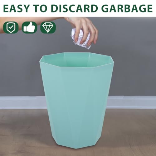Tofficu Emerald Green 5L Trash Can with Diamond Pattern