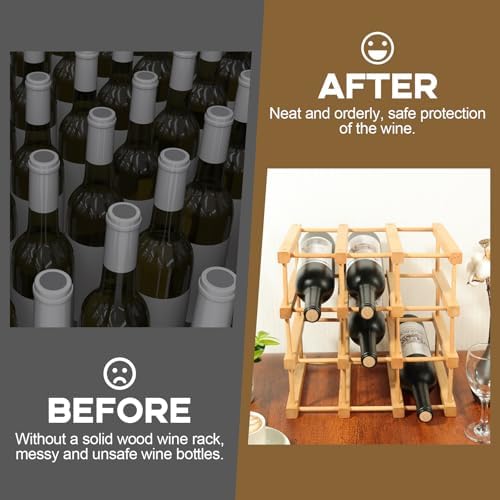 Wensdr 12-Bottle Beech Wood Wine Rack with Modular Design