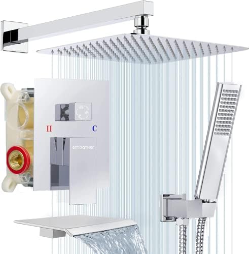 EMBATHER Tub Shower Trim System with Rain Shower Head